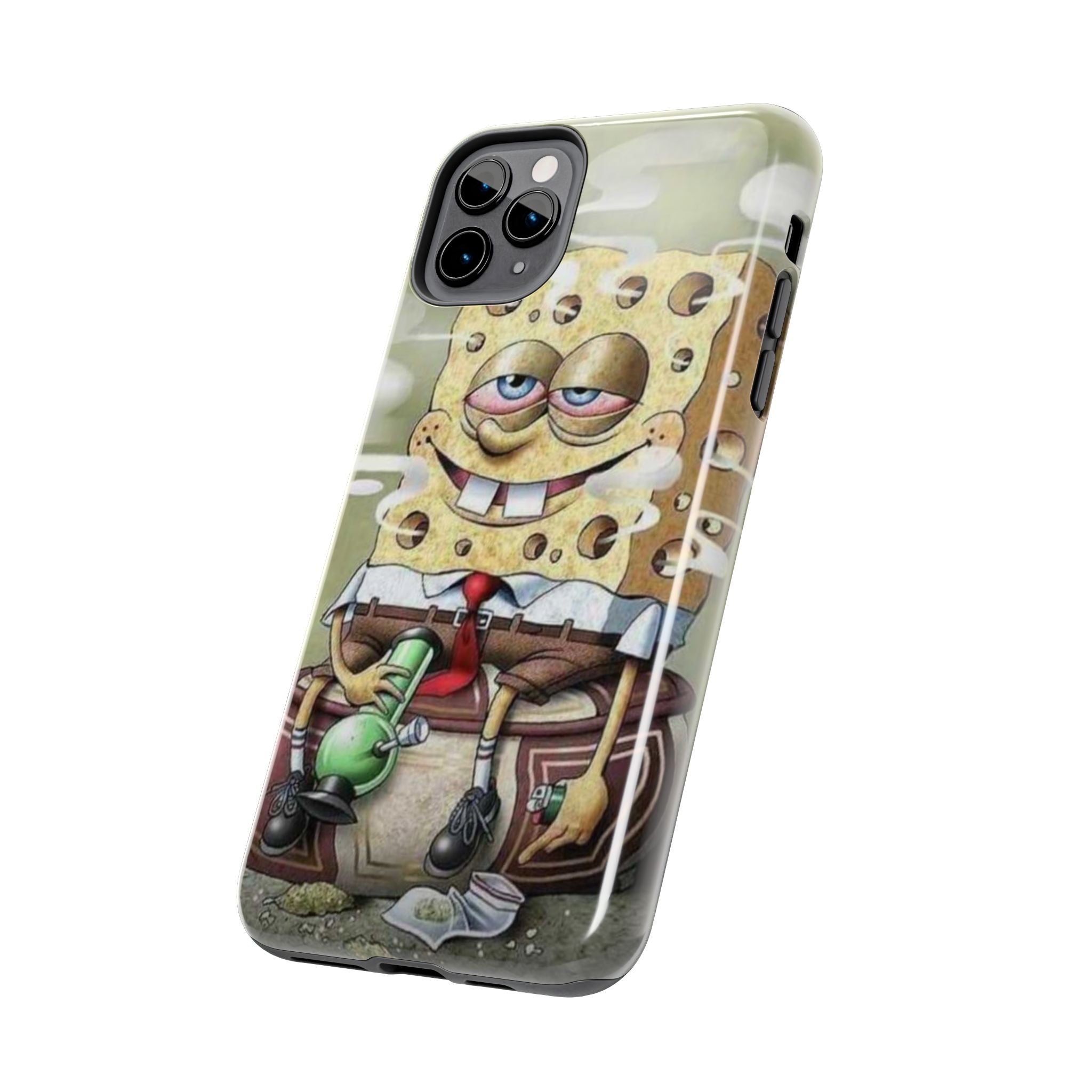 Sponge Parody Tough Phone Case – Stoned Cartoon Sponge Bob with Bong