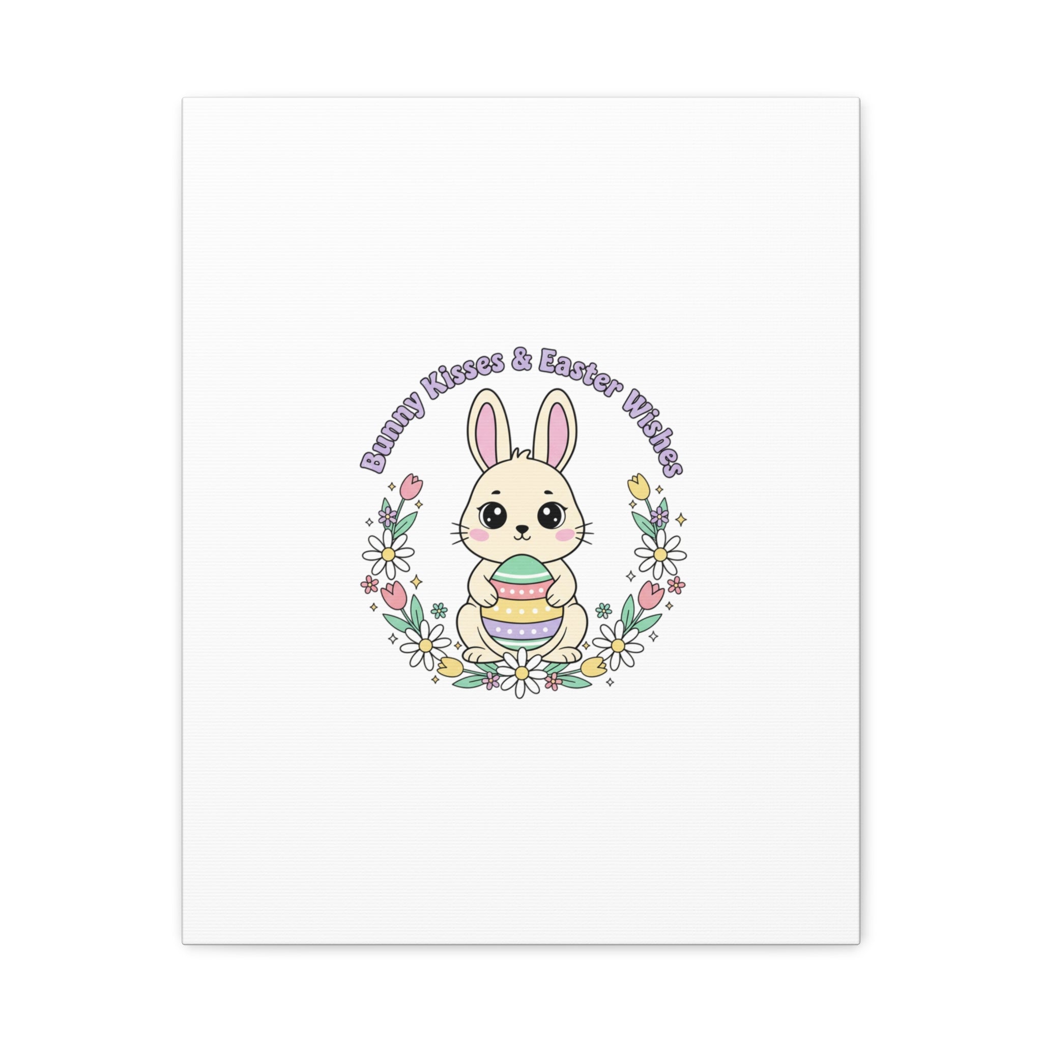 Bunny Kisses Easter Bunny Canvas | pastel spring, cottagecore