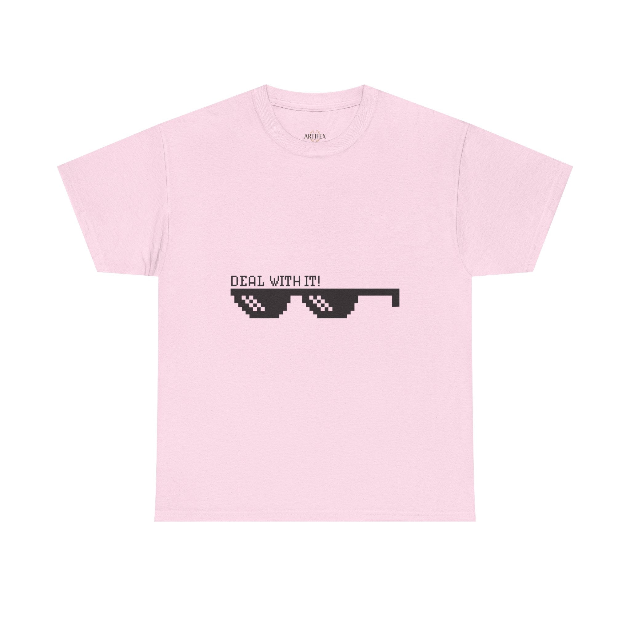 Just Do It Tomorrow Tee — 'Deal With It' Pixel Sunglasses Graphic T‑Shirt
