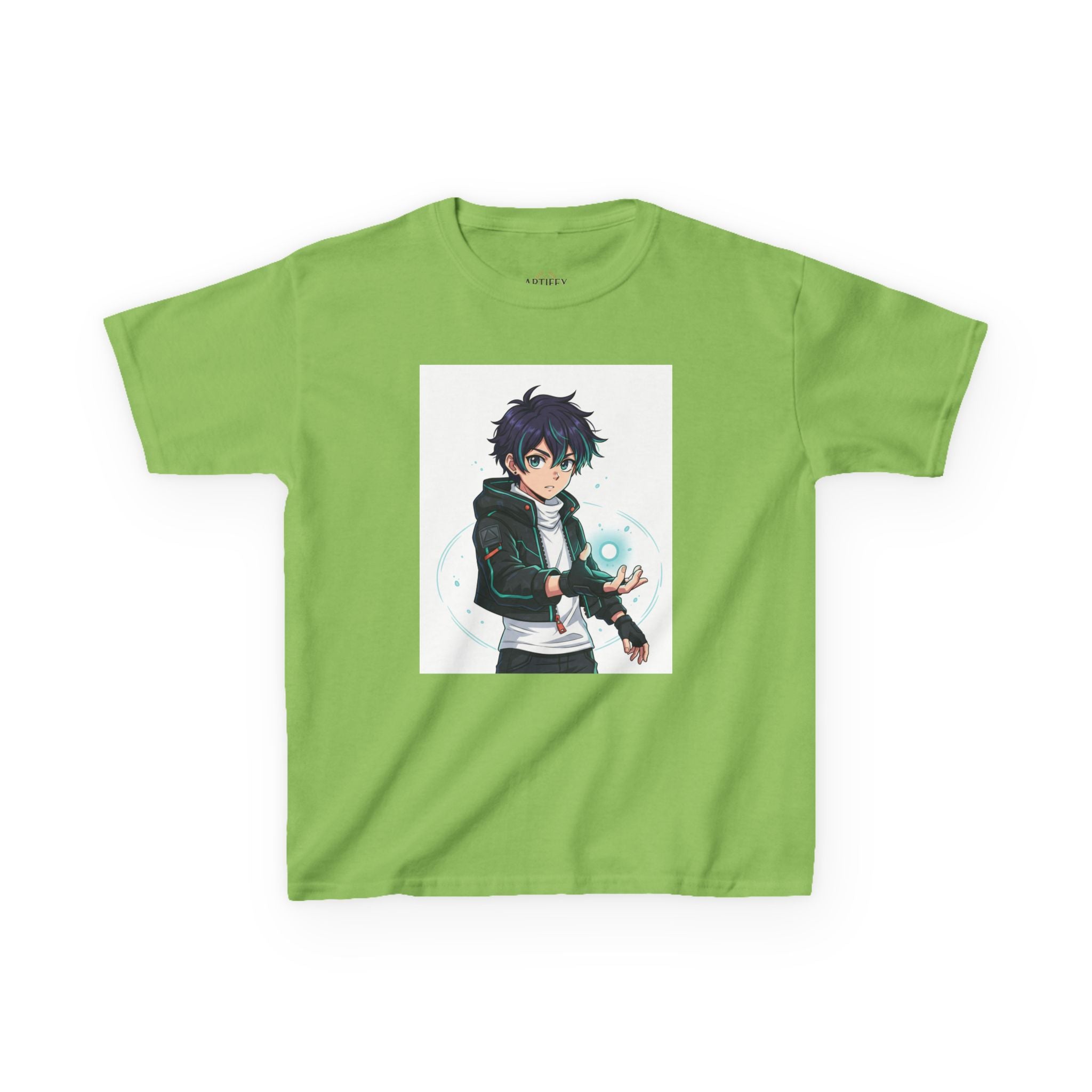 Kids Anime Mage T‑Shirt — Cute Boy Sorcerer Graphic Tee