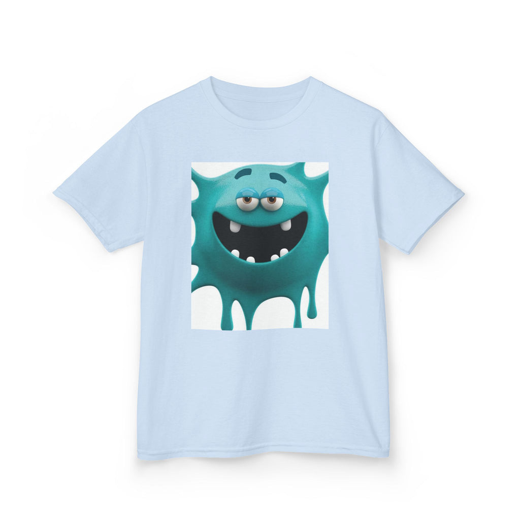 Kids Monster Drip T-Shirt — Cute Teal Cartoon Monster Tee