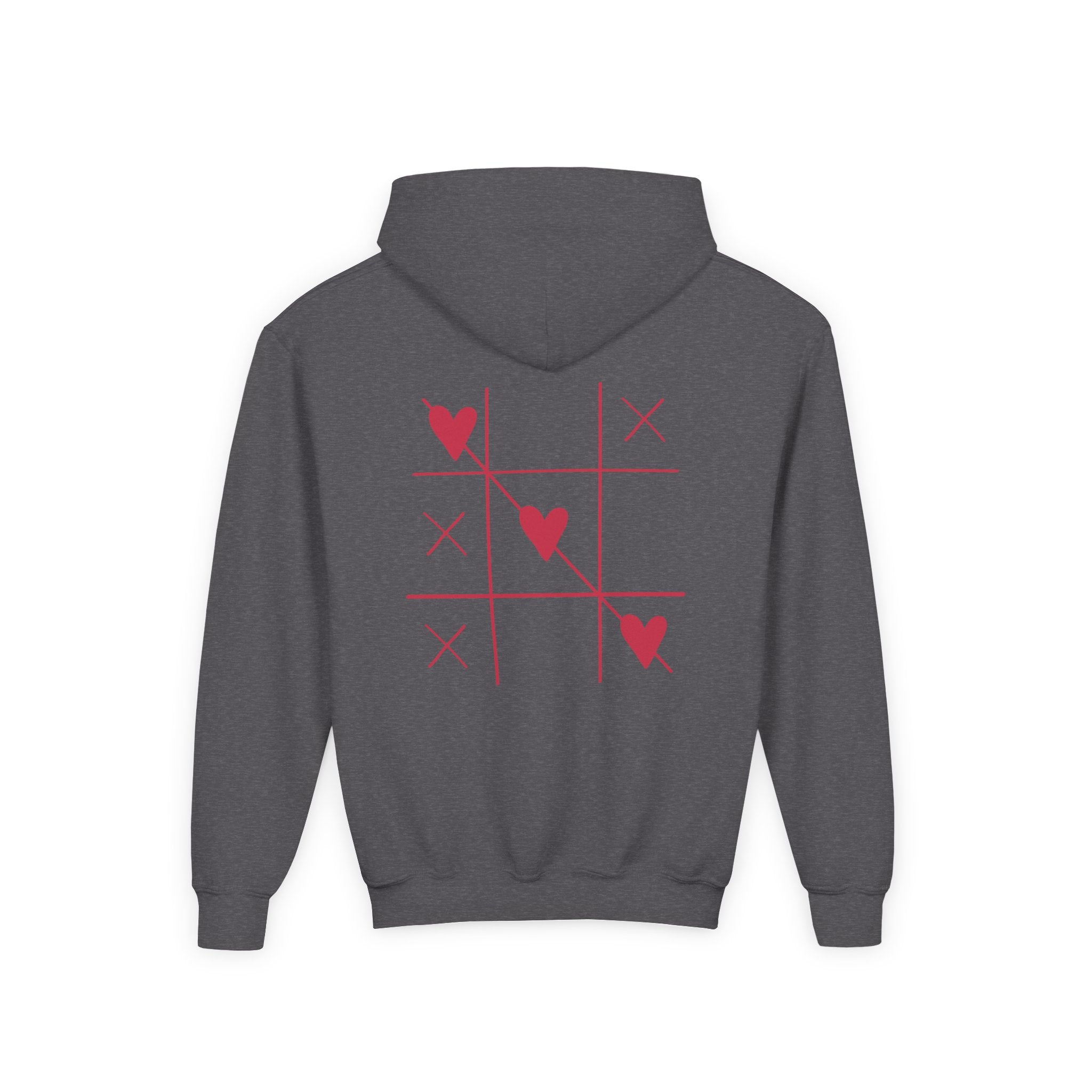 Youth Hoodie — Minimal Valentine Heart Hands "I (heart) you" Design