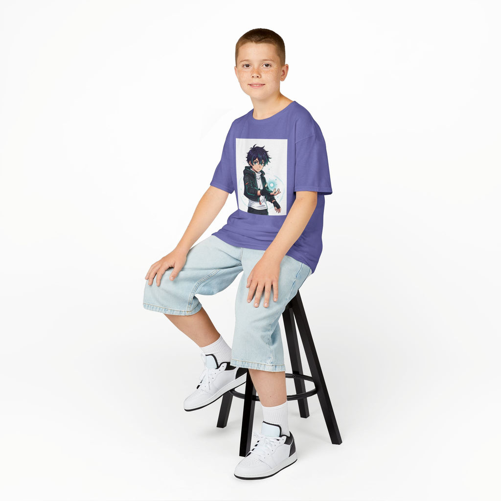 Kids Anime Mage T‑Shirt — Cute Boy Sorcerer Graphic Tee