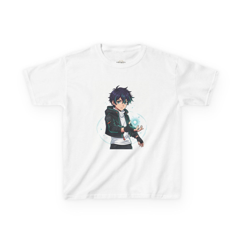 Kids Anime Mage T‑Shirt — Cute Boy Sorcerer Graphic Tee