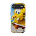 Cartoon Yellow Sponge Tough Phone Case — Beach Character Protective Phone Cover