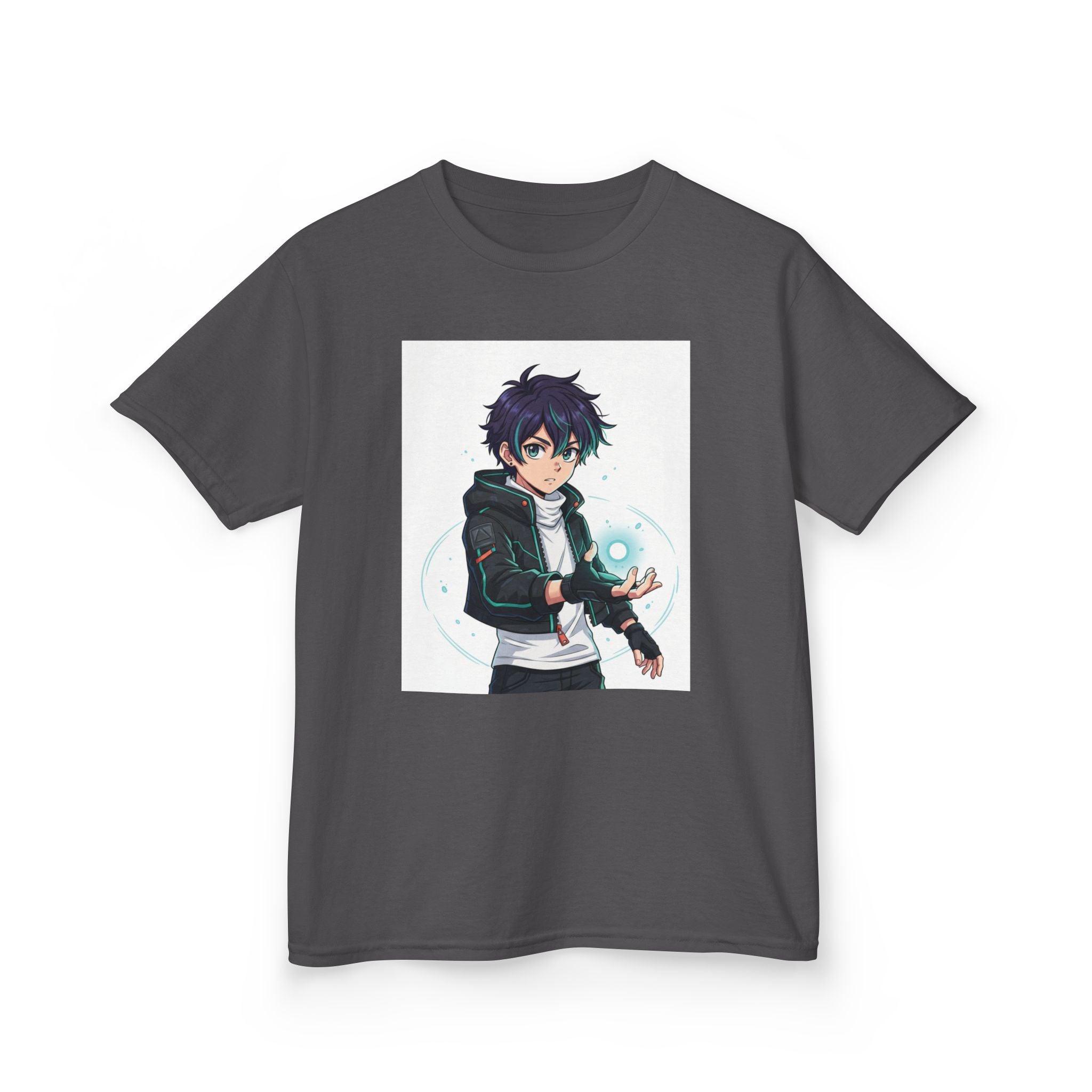 Kids Anime Mage T‑Shirt — Cute Boy Sorcerer Graphic Tee
