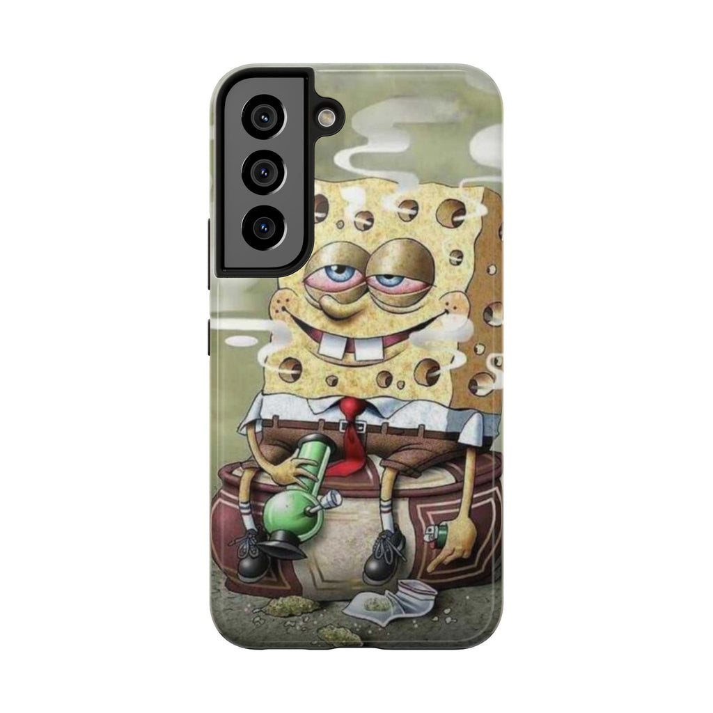 Sponge Parody Tough Phone Case – Stoned Cartoon Sponge Bob with Bong