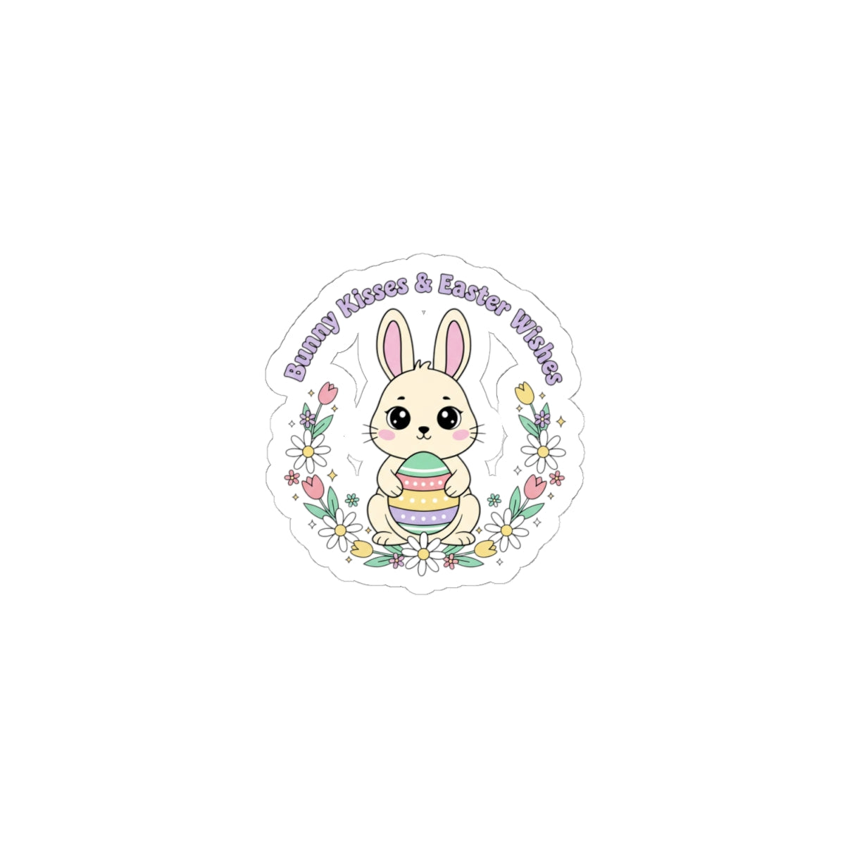Easter Bunny Aesthetic Kiss-Cut Stickers | Pastel Spring, Cottagecore Cute