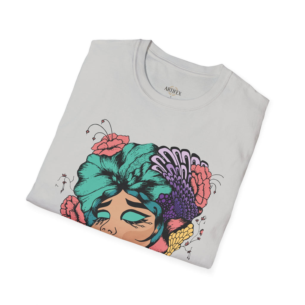 Girl Power Floral Portrait T-Shirt