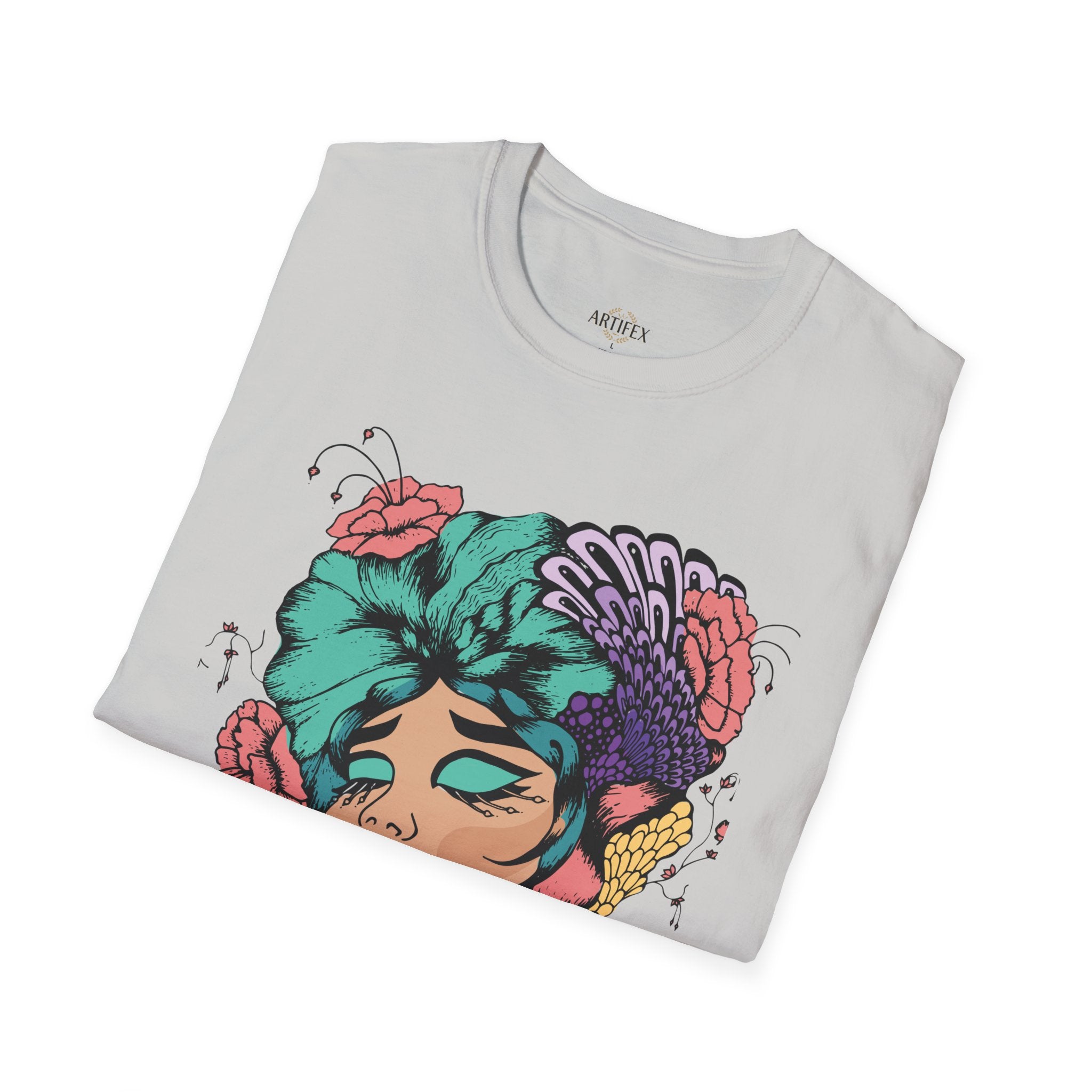 Girl Power Floral Portrait T-Shirt