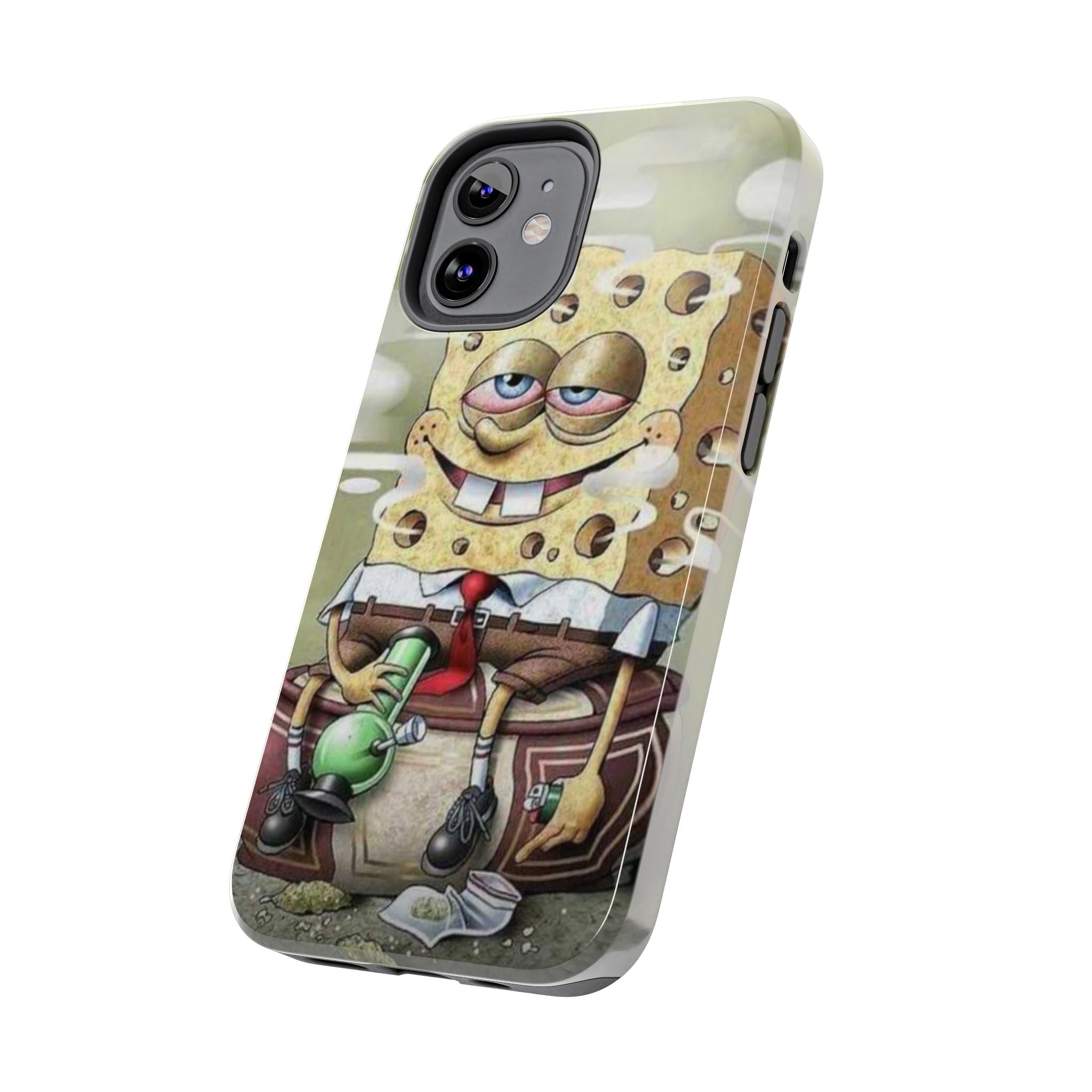 Sponge Parody Tough Phone Case – Stoned Cartoon Sponge Bob with Bong