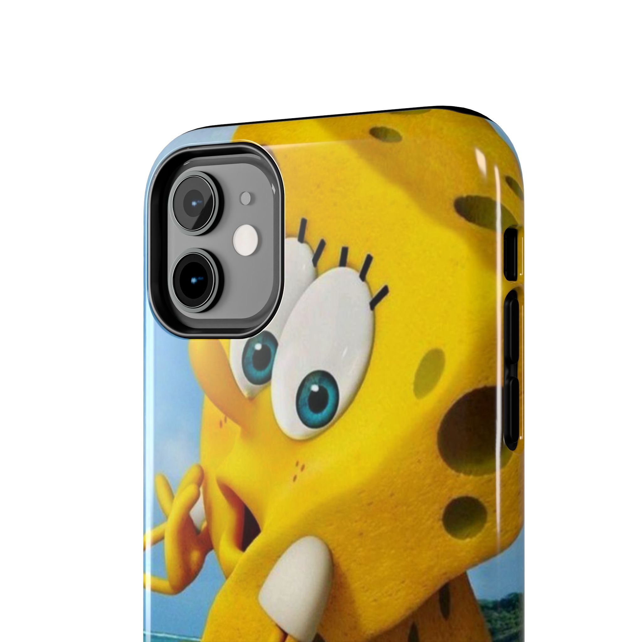 Cartoon Yellow Sponge Tough Phone Case — Beach Character Protective Phone Cover
