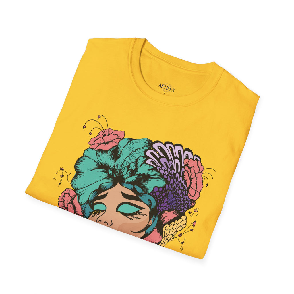 Girl Power Floral Portrait T-Shirt
