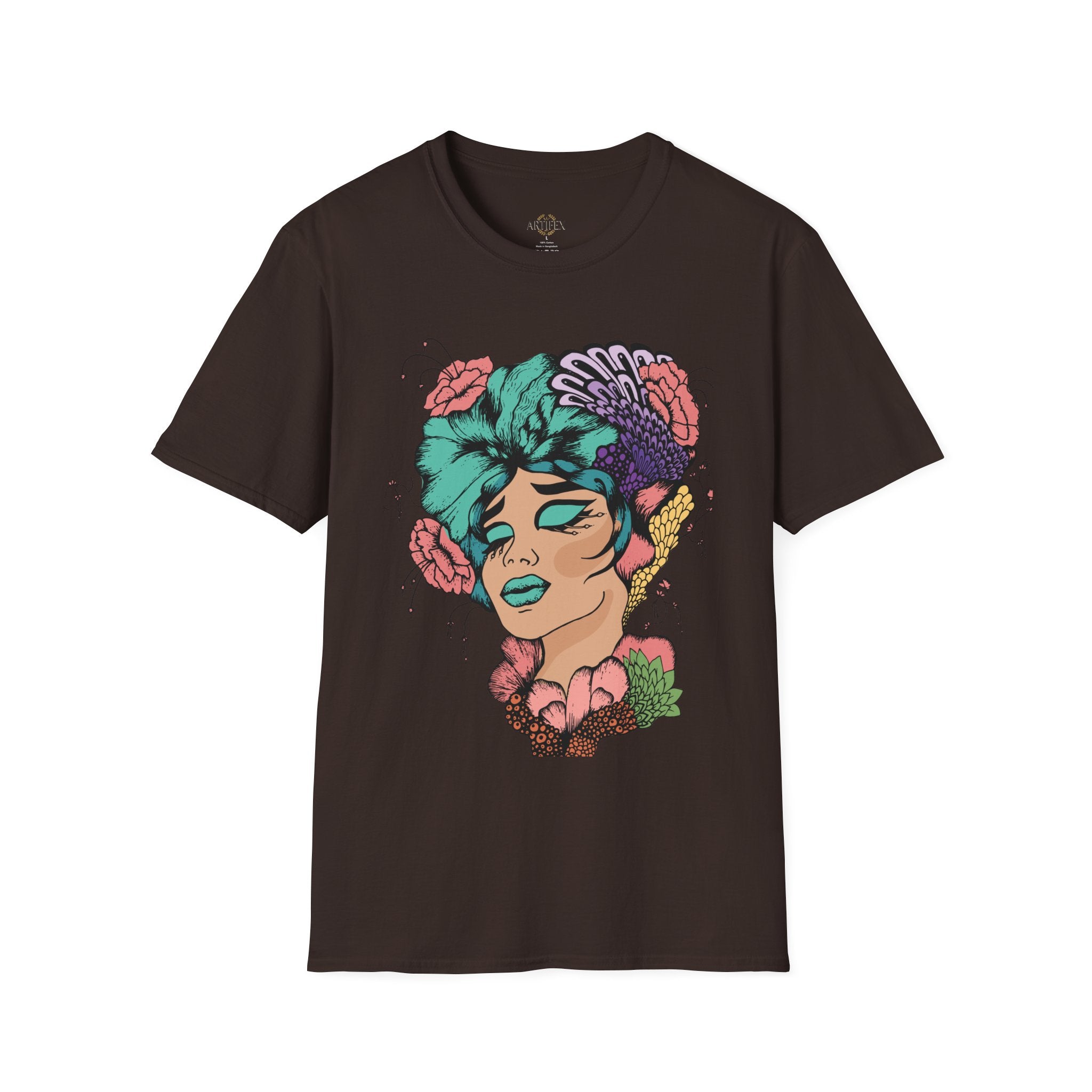 Girl Power Floral Portrait T-Shirt