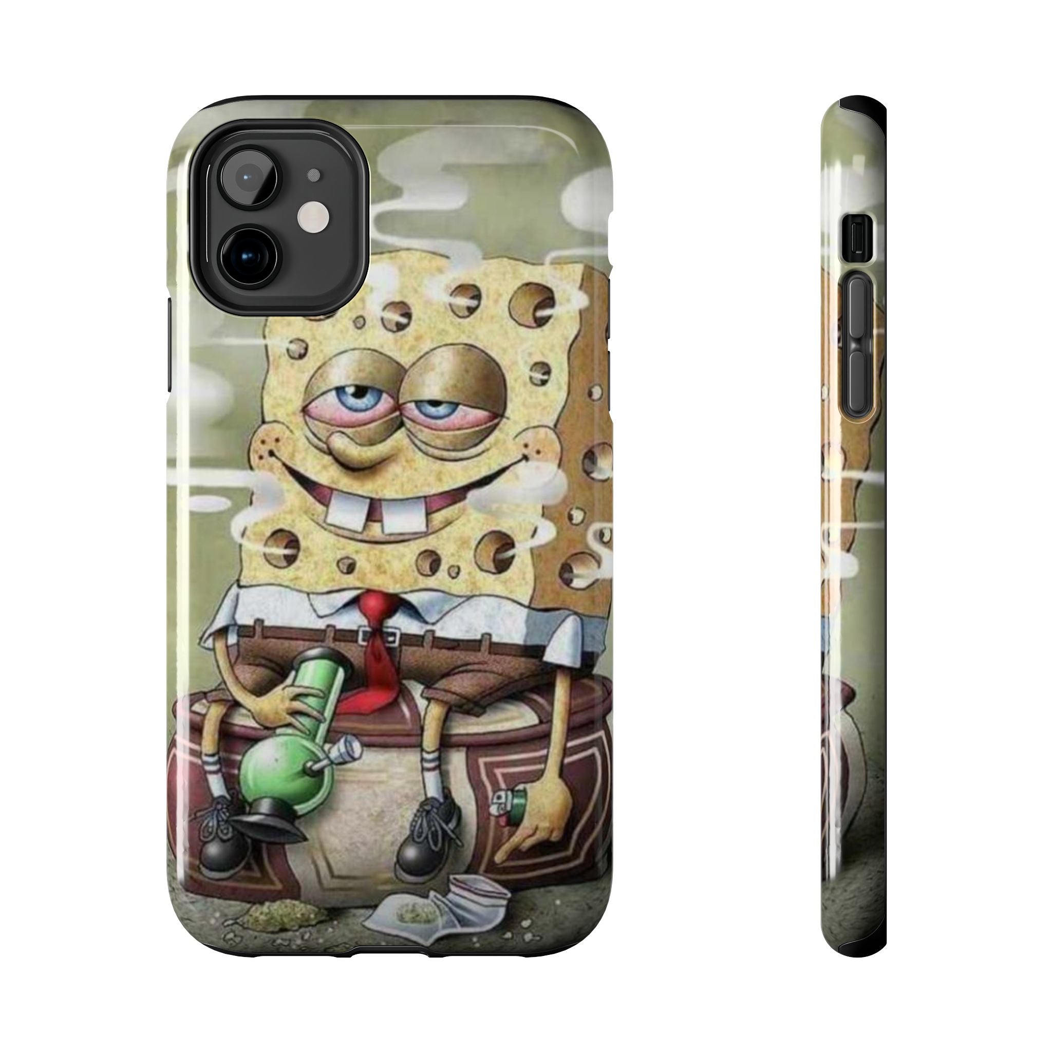 Sponge Parody Tough Phone Case – Stoned Cartoon Sponge Bob with Bong