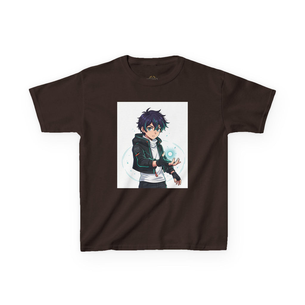 Kids Anime Mage T‑Shirt — Cute Boy Sorcerer Graphic Tee