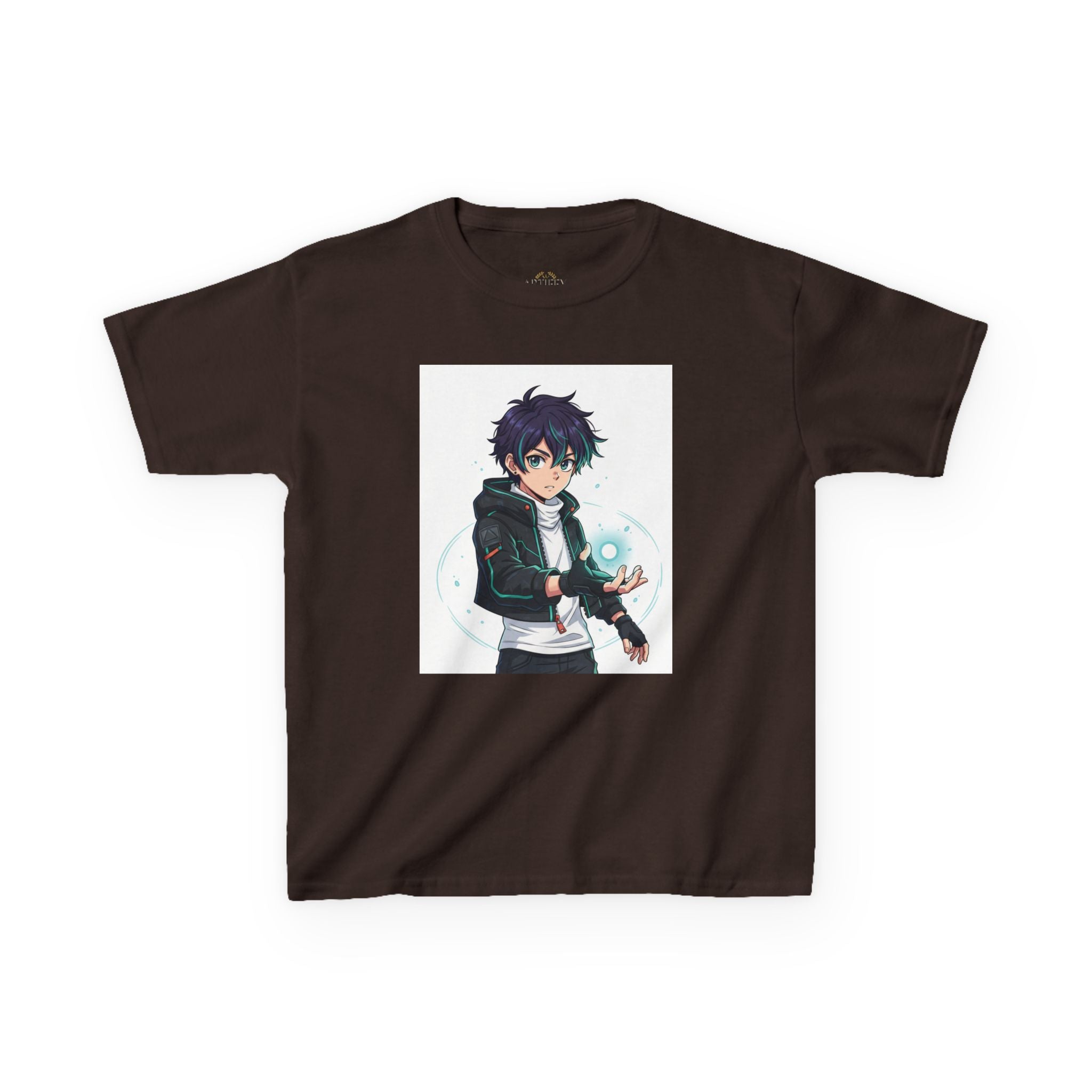 Kids Anime Mage T‑Shirt — Cute Boy Sorcerer Graphic Tee