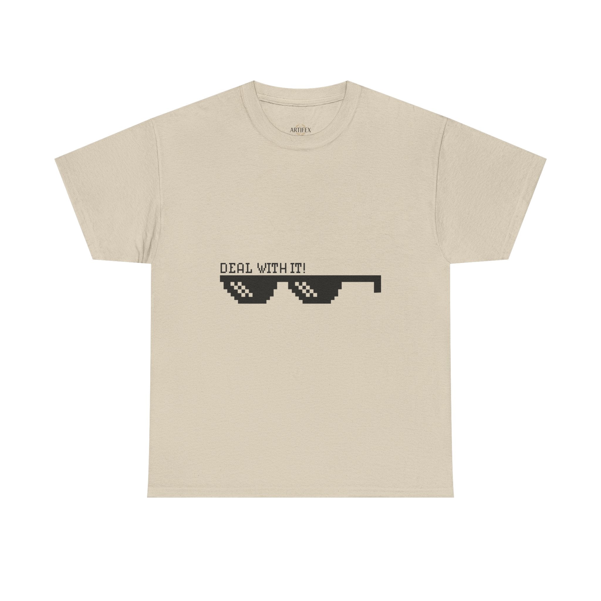 Just Do It Tomorrow Tee — 'Deal With It' Pixel Sunglasses Graphic T‑Shirt