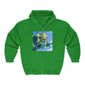 Monster Face Zip Hoodie — Playful Cartoon Splat Design
