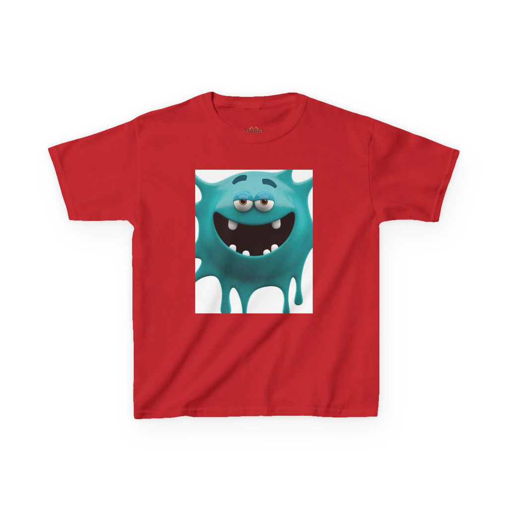 Kids Monster Drip T-Shirt — Cute Teal Cartoon Monster Tee