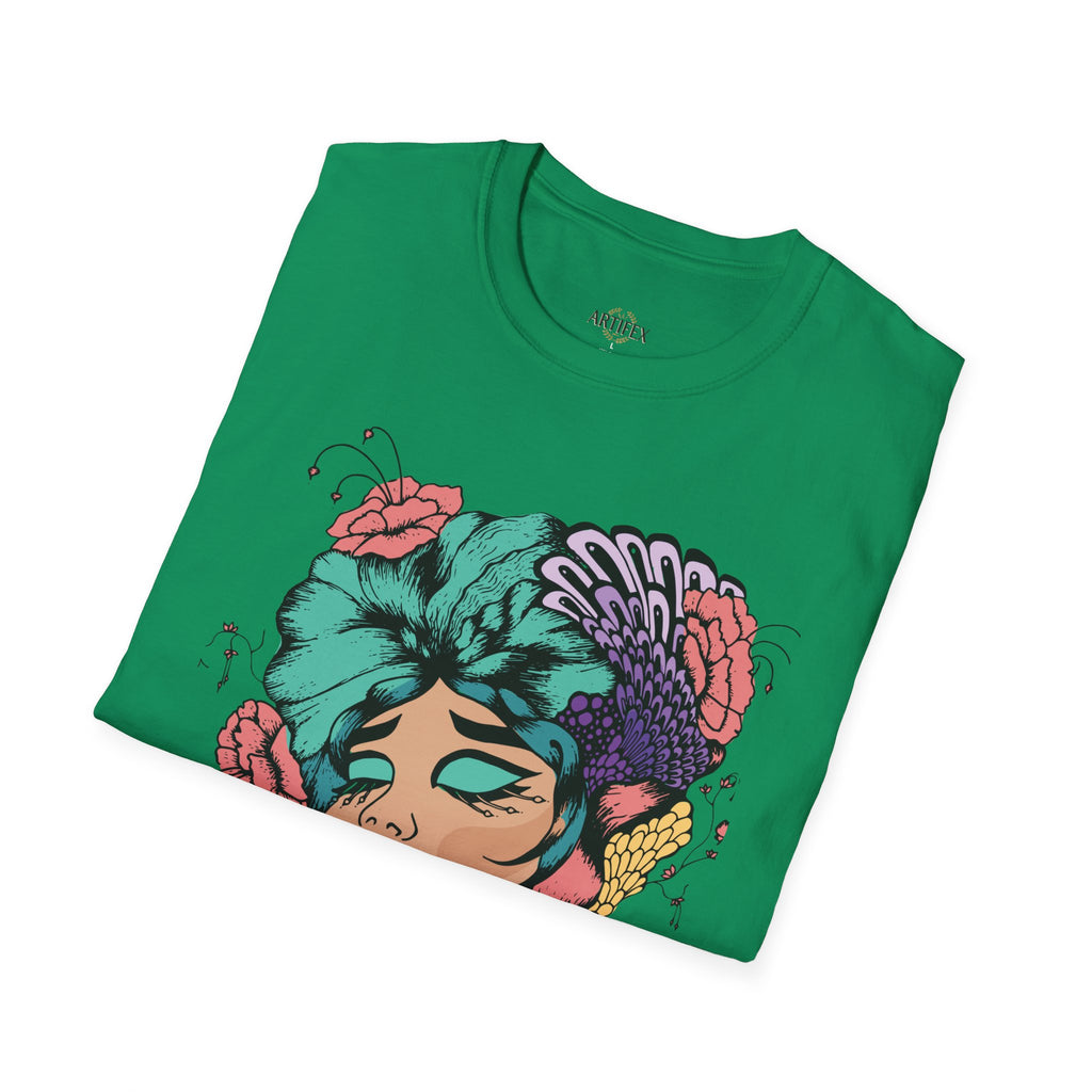 Girl Power Floral Portrait T-Shirt