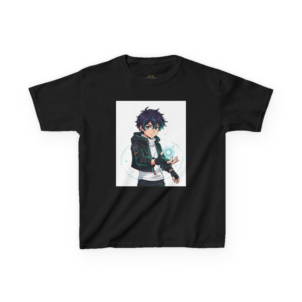 Kids Anime Mage T‑Shirt — Cute Boy Sorcerer Graphic Tee