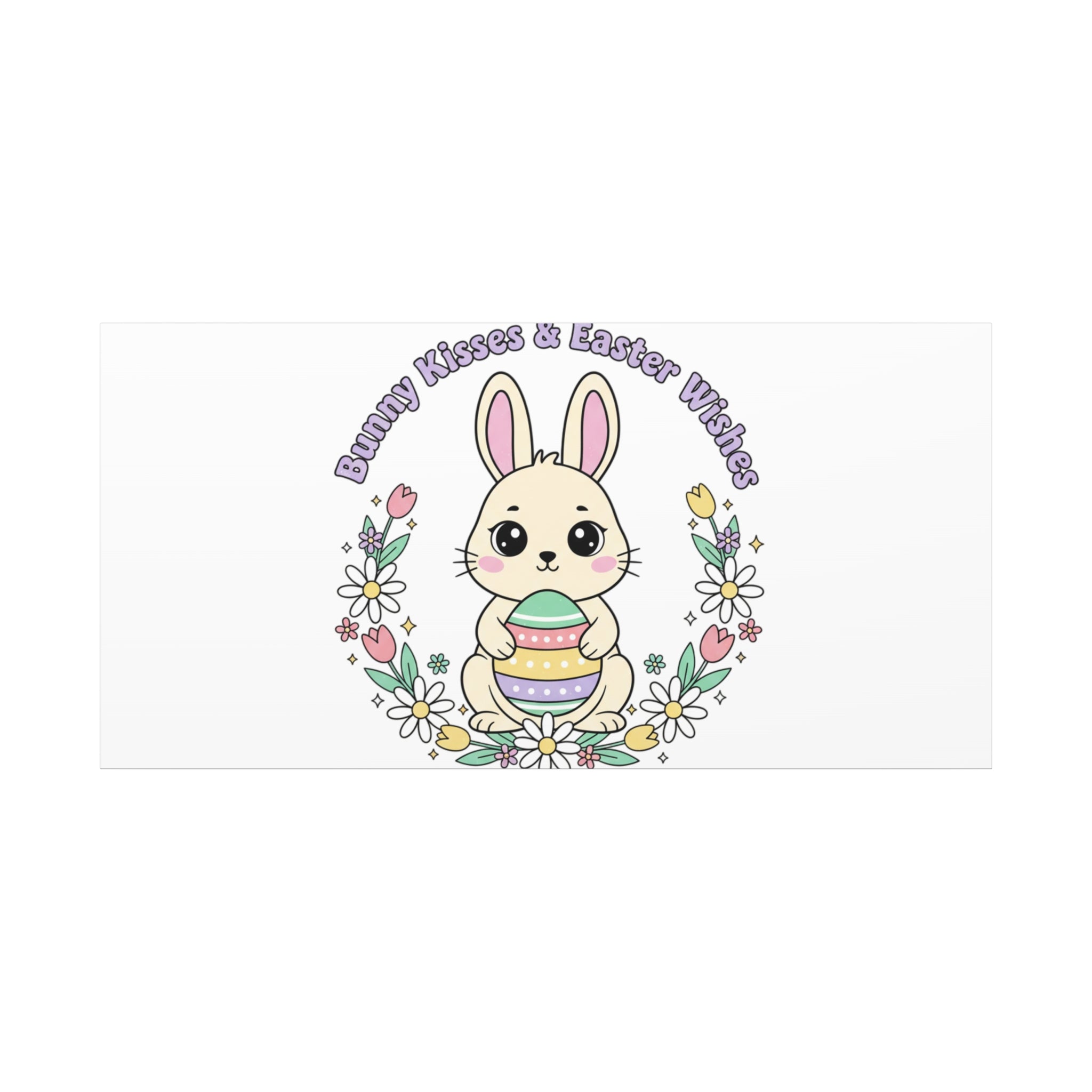 Bunny Kisses Easter Bunny Canvas | pastel spring, cottagecore