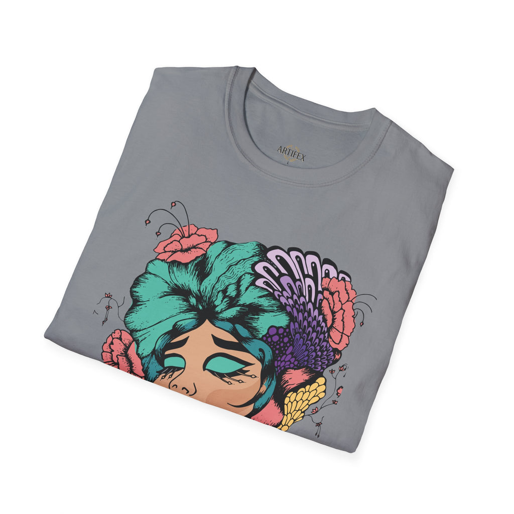 Girl Power Floral Portrait T-Shirt