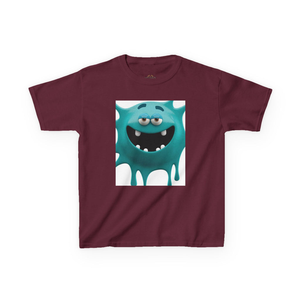 Kids Monster Drip T-Shirt — Cute Teal Cartoon Monster Tee