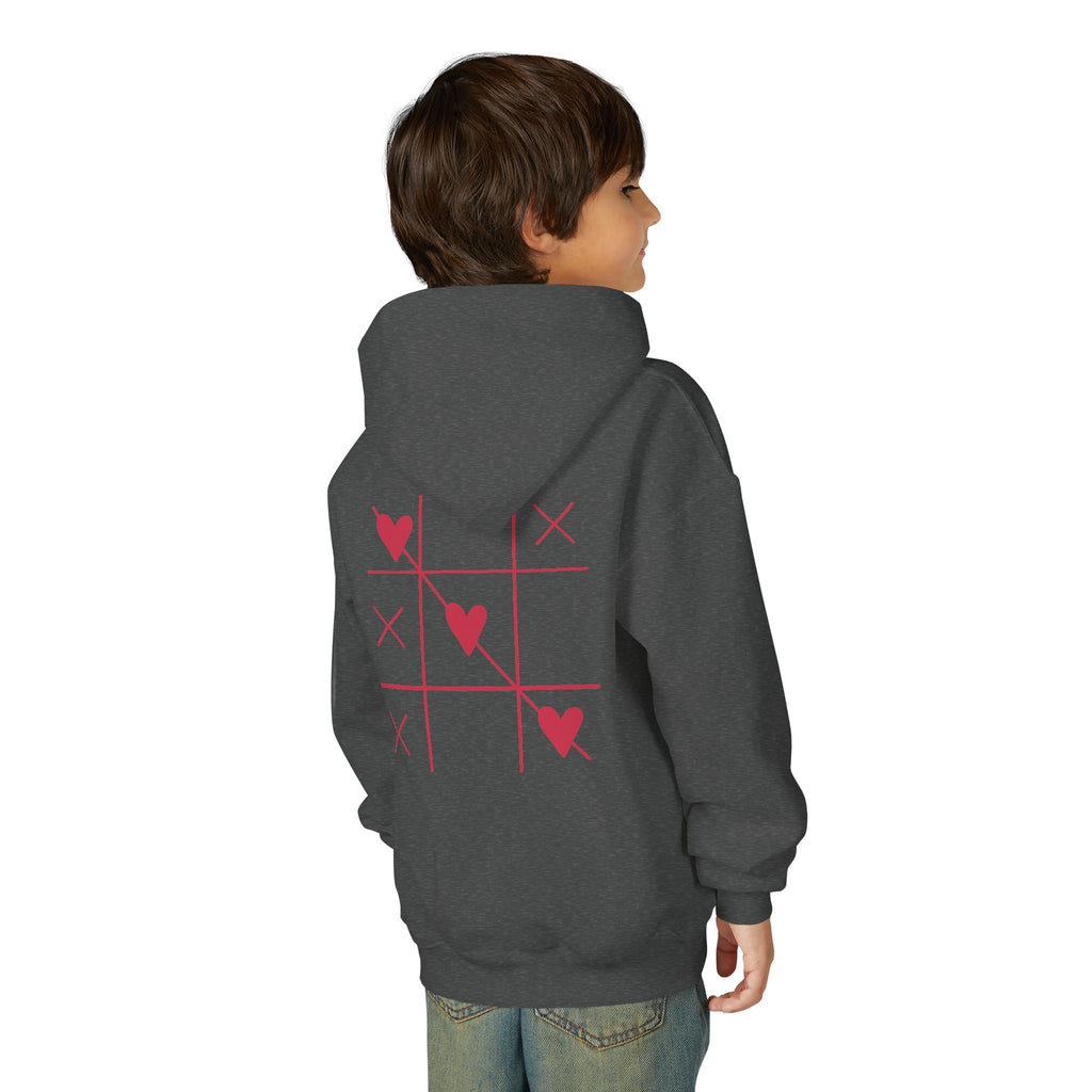Youth Hoodie — Minimal Valentine Heart Hands "I (heart) you" Design