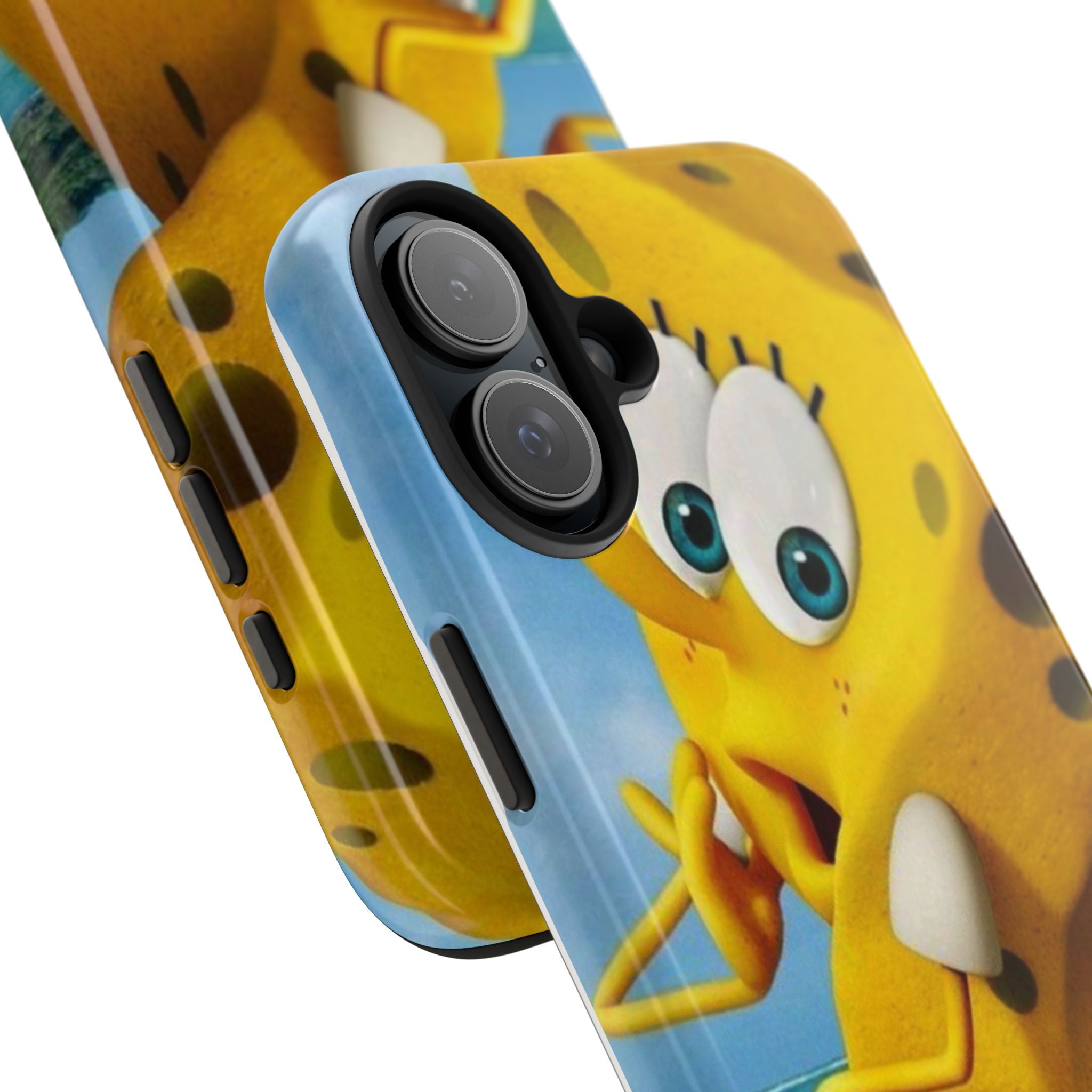 Cartoon Yellow Sponge Tough Phone Case — Beach Character Protective Phone Cover