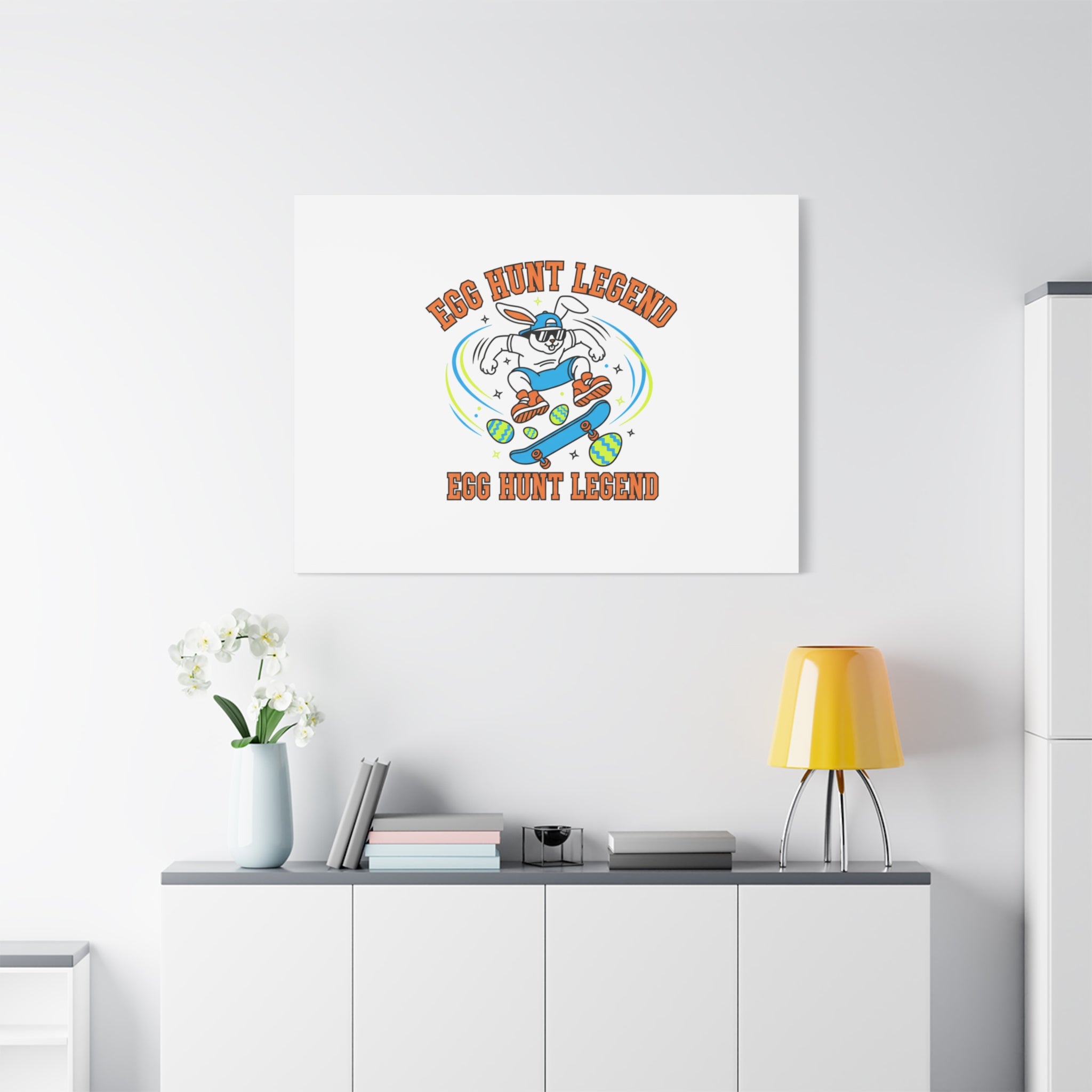 Egg Hunt Legend Canvas | Bold Boys Easter, Egg Hunter Skateboard Dino Egg