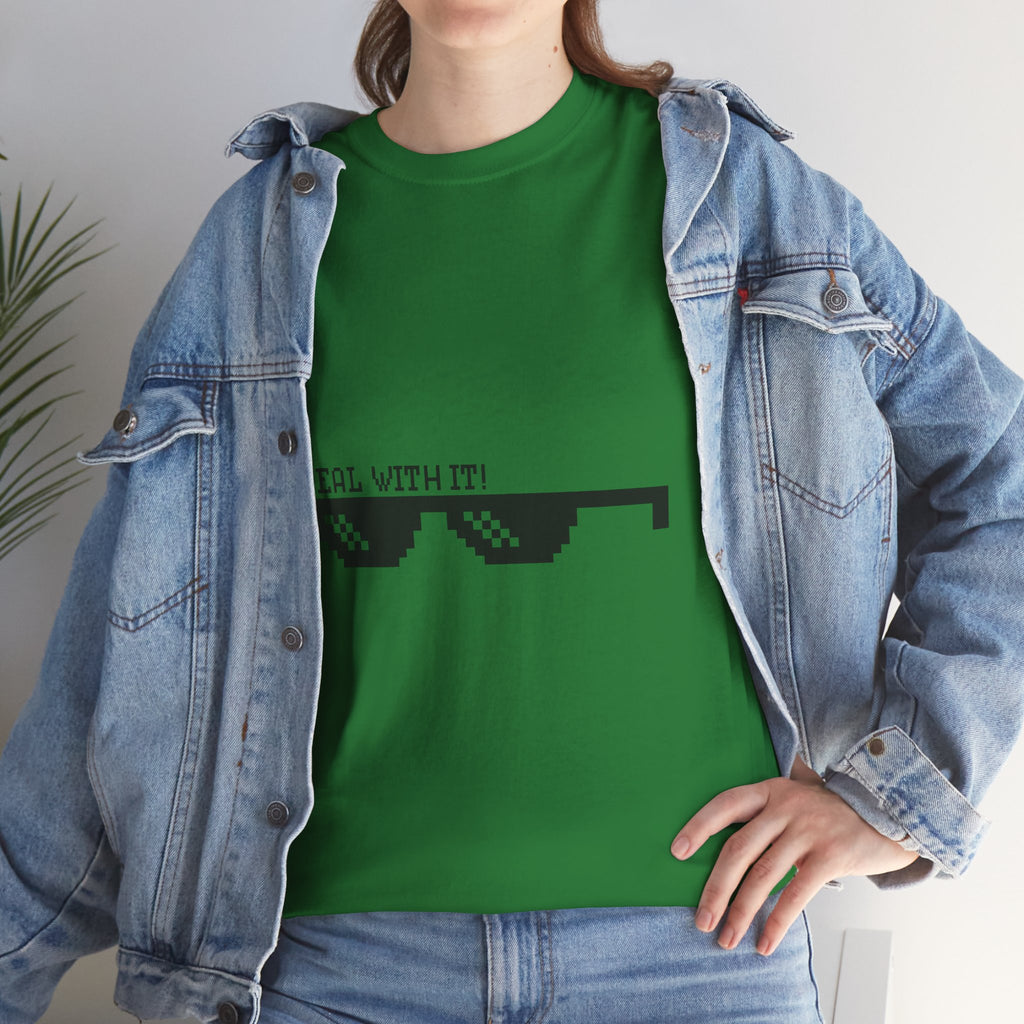 Just Do It Tomorrow Tee — 'Deal With It' Pixel Sunglasses Graphic T‑Shirt