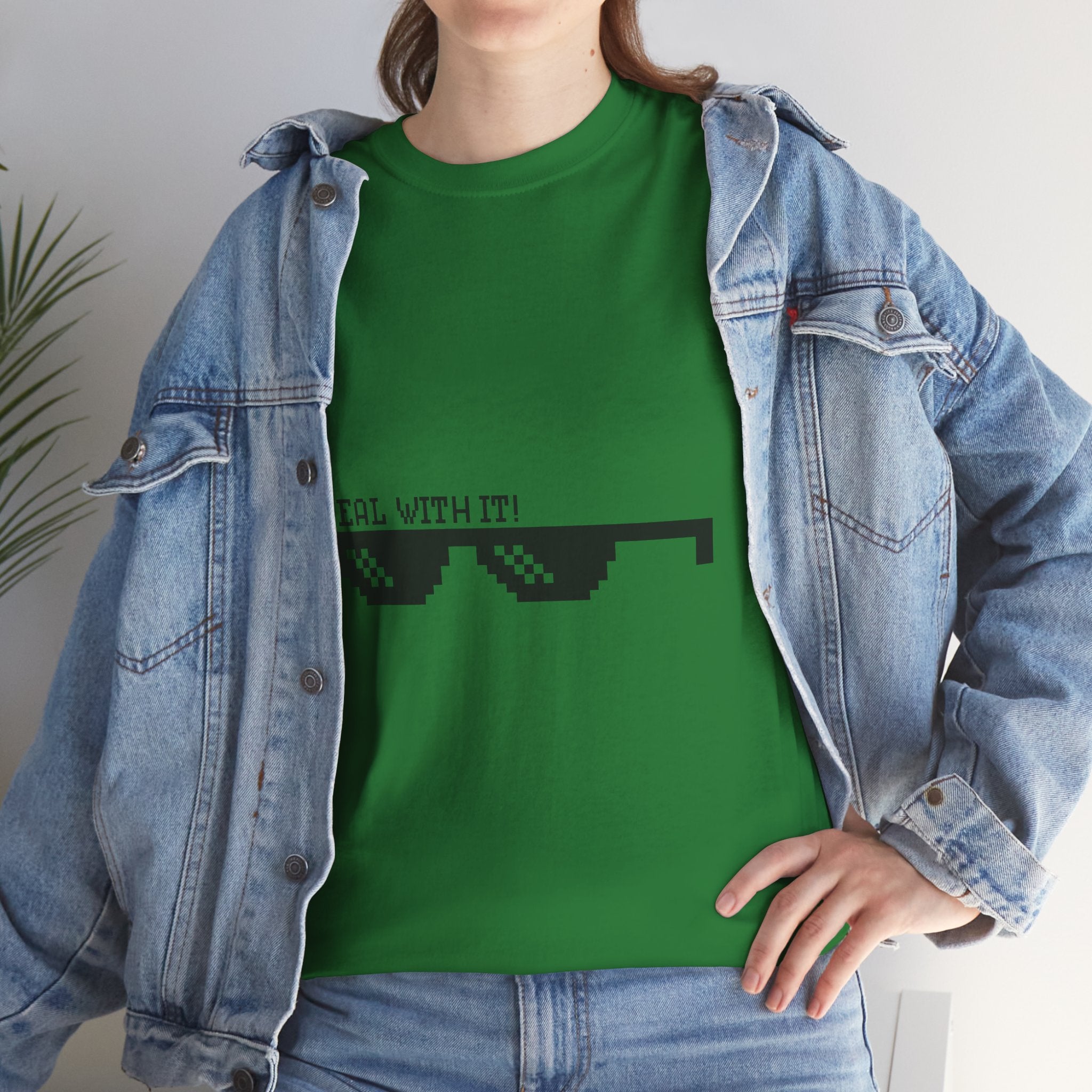 Just Do It Tomorrow Tee — 'Deal With It' Pixel Sunglasses Graphic T‑Shirt