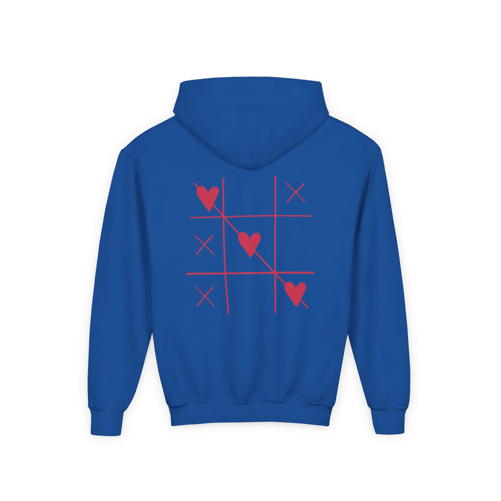 Youth Hoodie — Minimal Valentine Heart Hands "I (heart) you" Design
