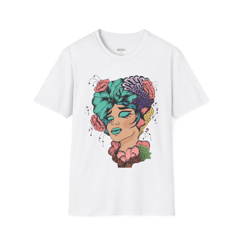 Girl Power Floral Portrait T-Shirt