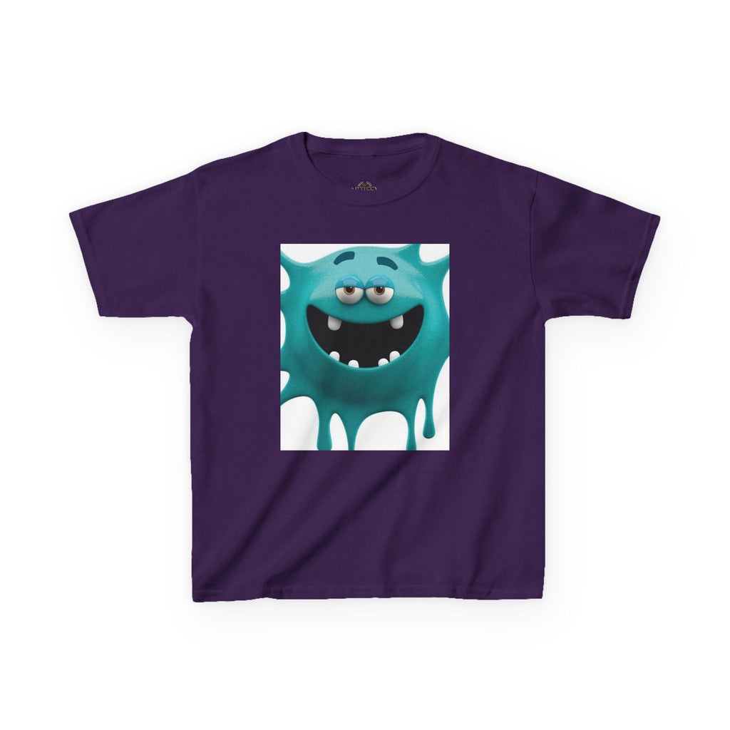 Kids Monster Drip T-Shirt — Cute Teal Cartoon Monster Tee