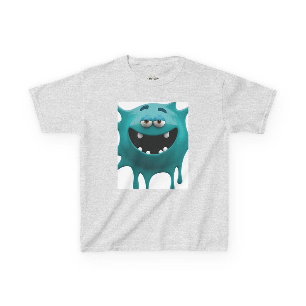 Kids Monster Drip T-Shirt — Cute Teal Cartoon Monster Tee
