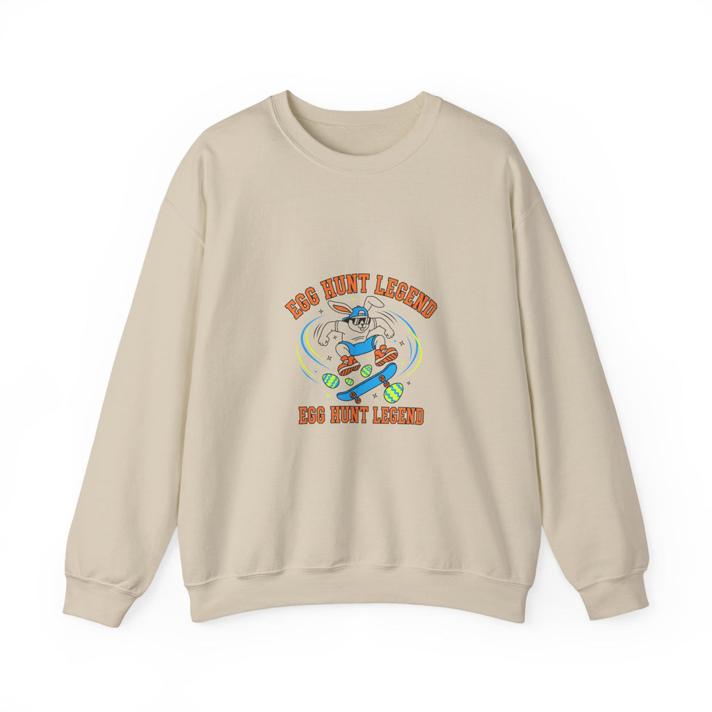 Egg Hunt Legend Crewneck Sweatshirt | boys Easter shirt, egg hunter graphic