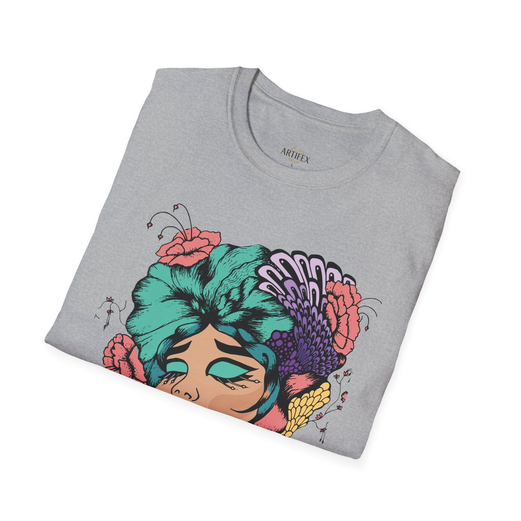 Girl Power Floral Portrait T-Shirt