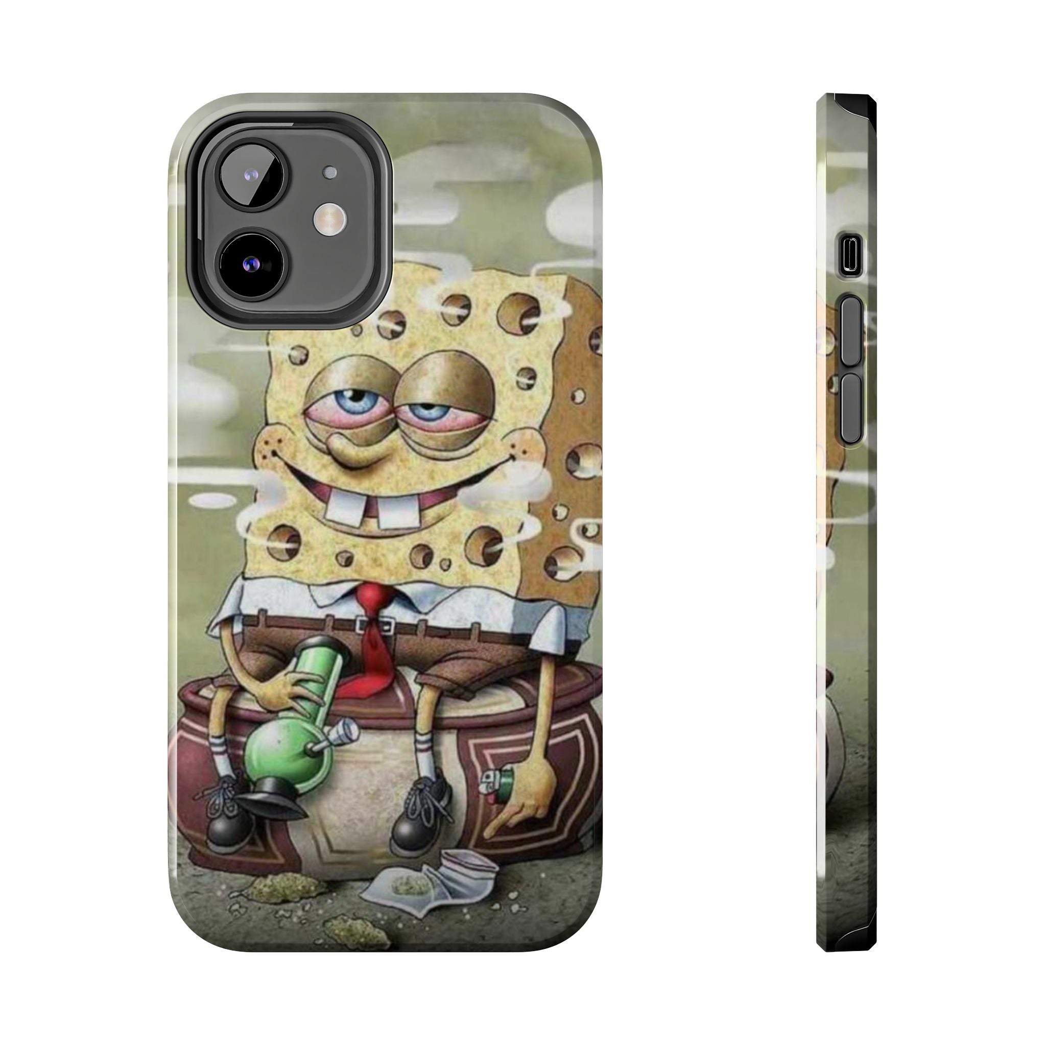 Sponge Parody Tough Phone Case – Stoned Cartoon Sponge Bob with Bong