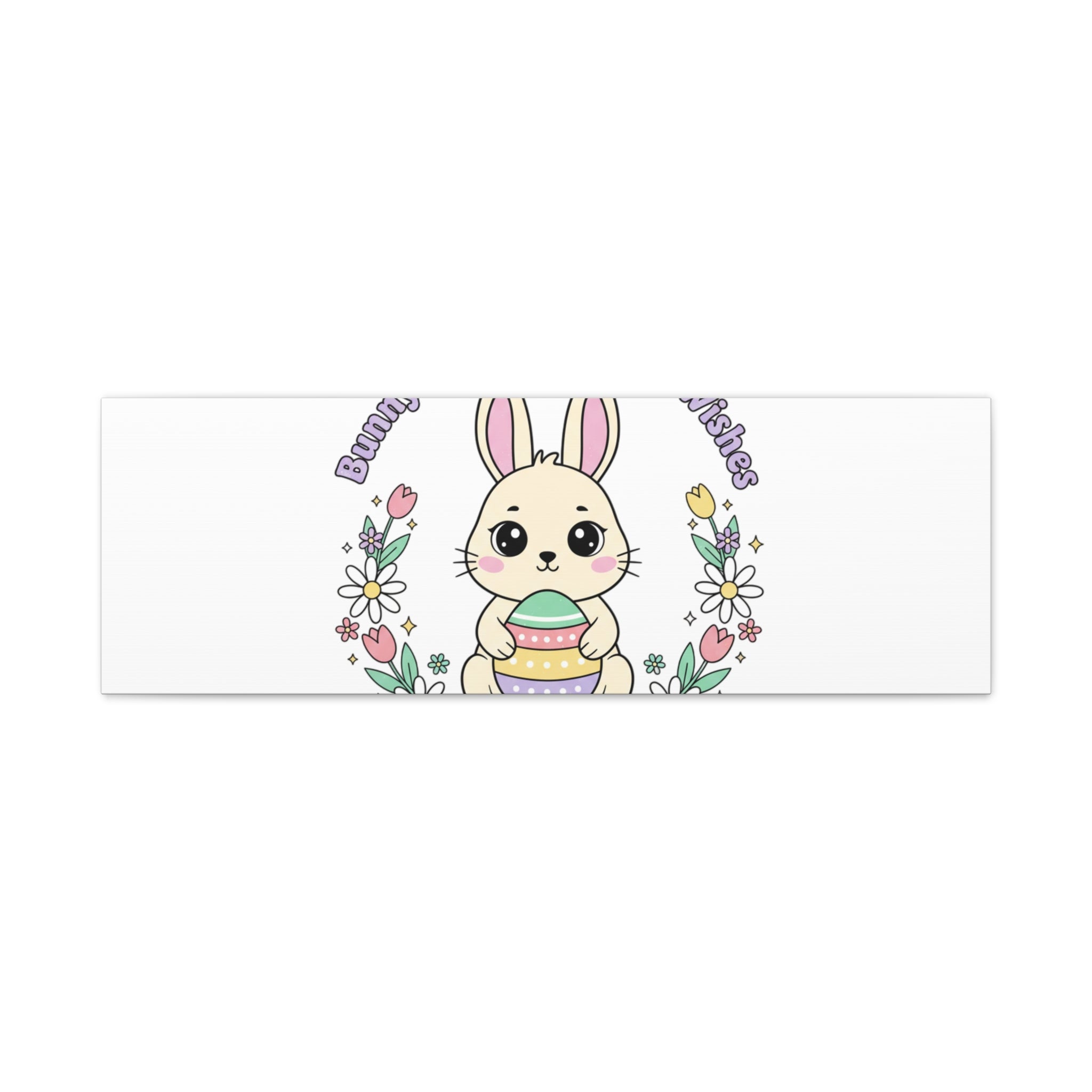 Bunny Kisses Easter Bunny Canvas | pastel spring, cottagecore