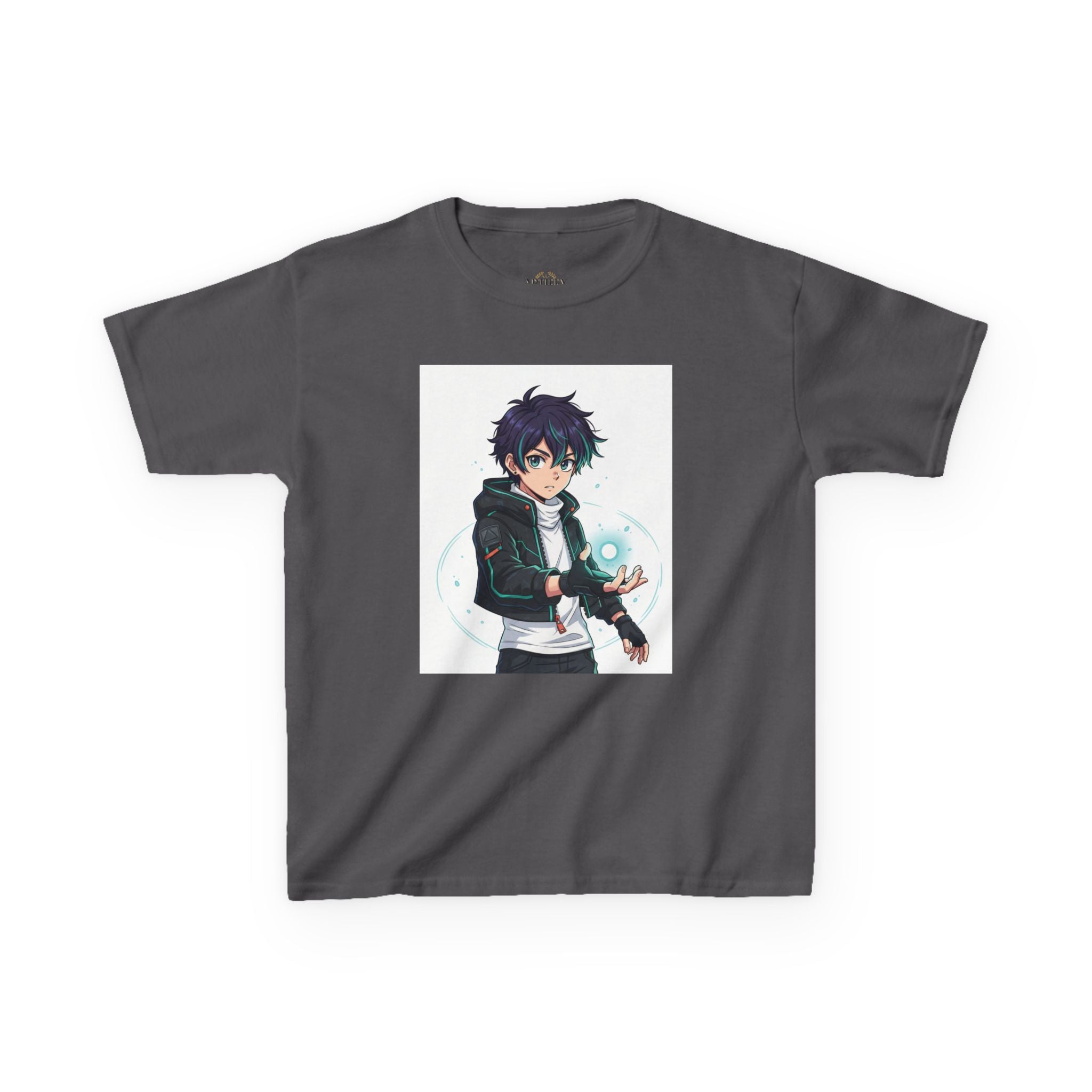 Kids Anime Mage T‑Shirt — Cute Boy Sorcerer Graphic Tee
