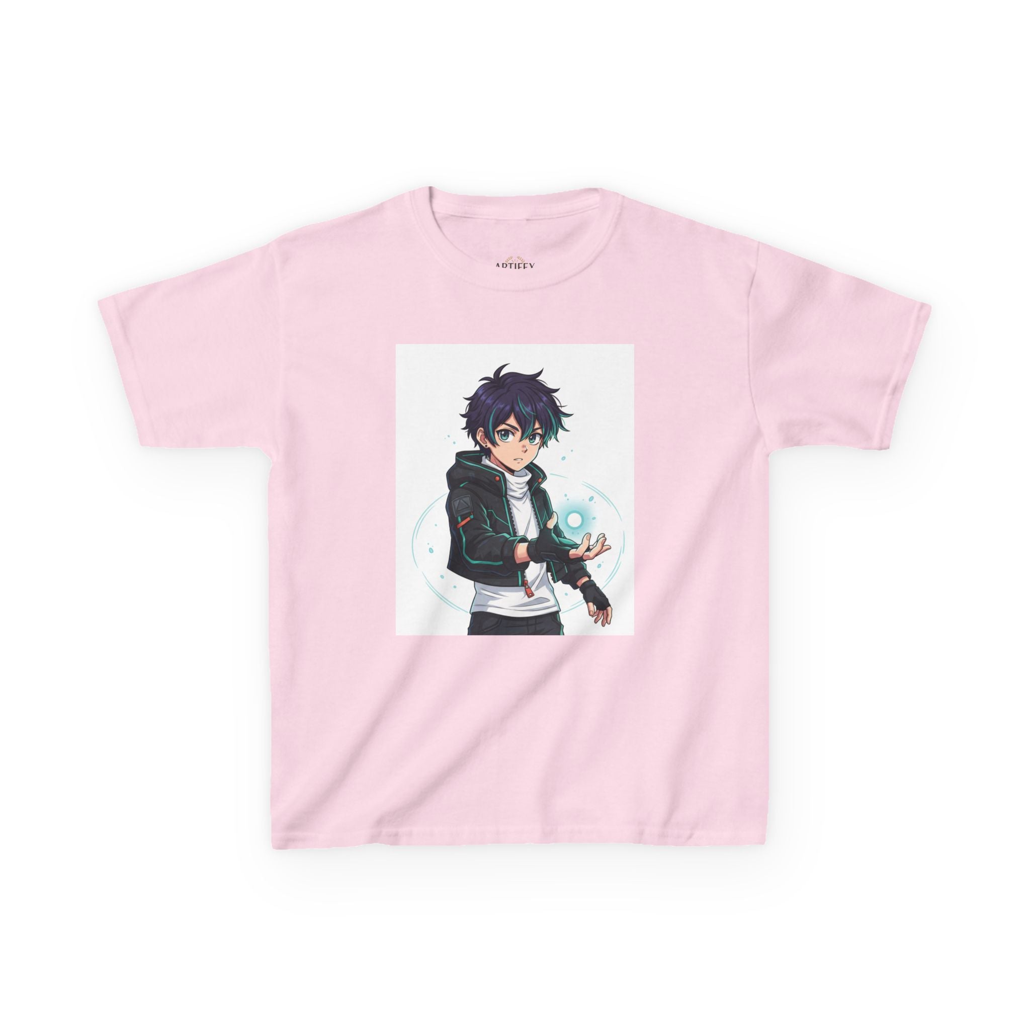 Kids Anime Mage T‑Shirt — Cute Boy Sorcerer Graphic Tee