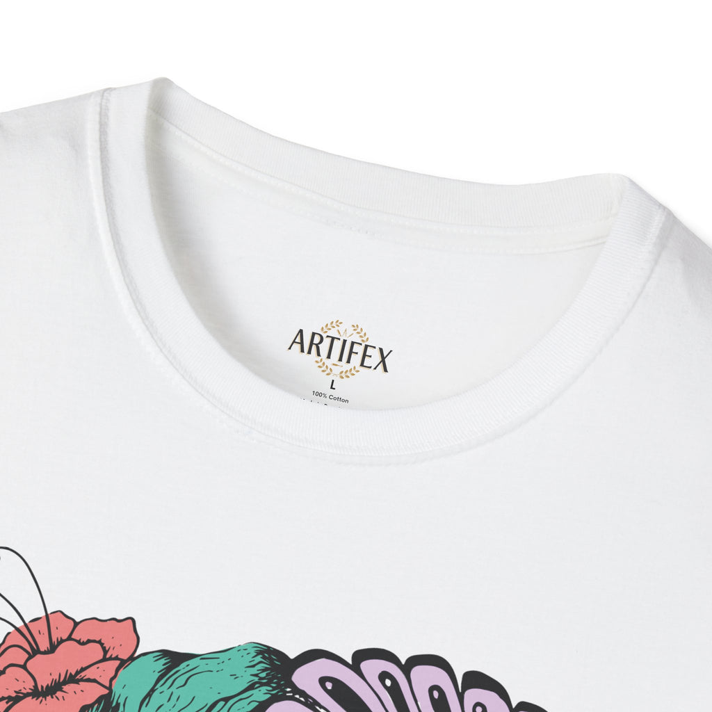 Girl Power Floral Portrait T-Shirt