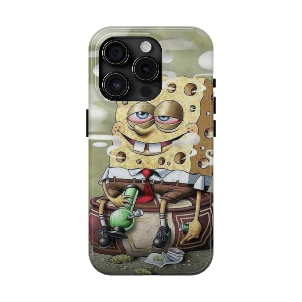 Sponge Parody Tough Phone Case – Stoned Cartoon Sponge Bob with Bong