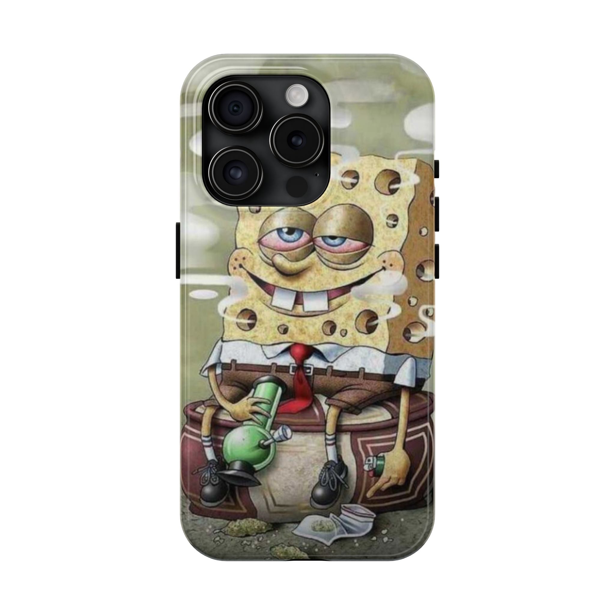 Sponge Parody Tough Phone Case – Stoned Cartoon Sponge Bob with Bong