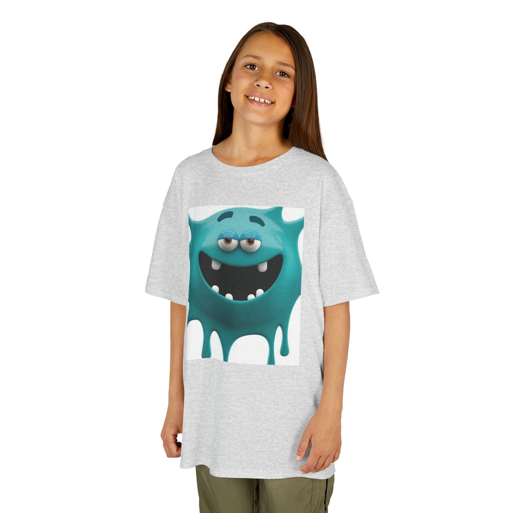 Kids Monster Drip T-Shirt — Cute Teal Cartoon Monster Tee