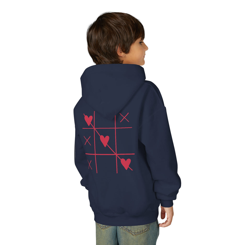 Youth Hoodie — Minimal Valentine Heart Hands "I (heart) you" Design