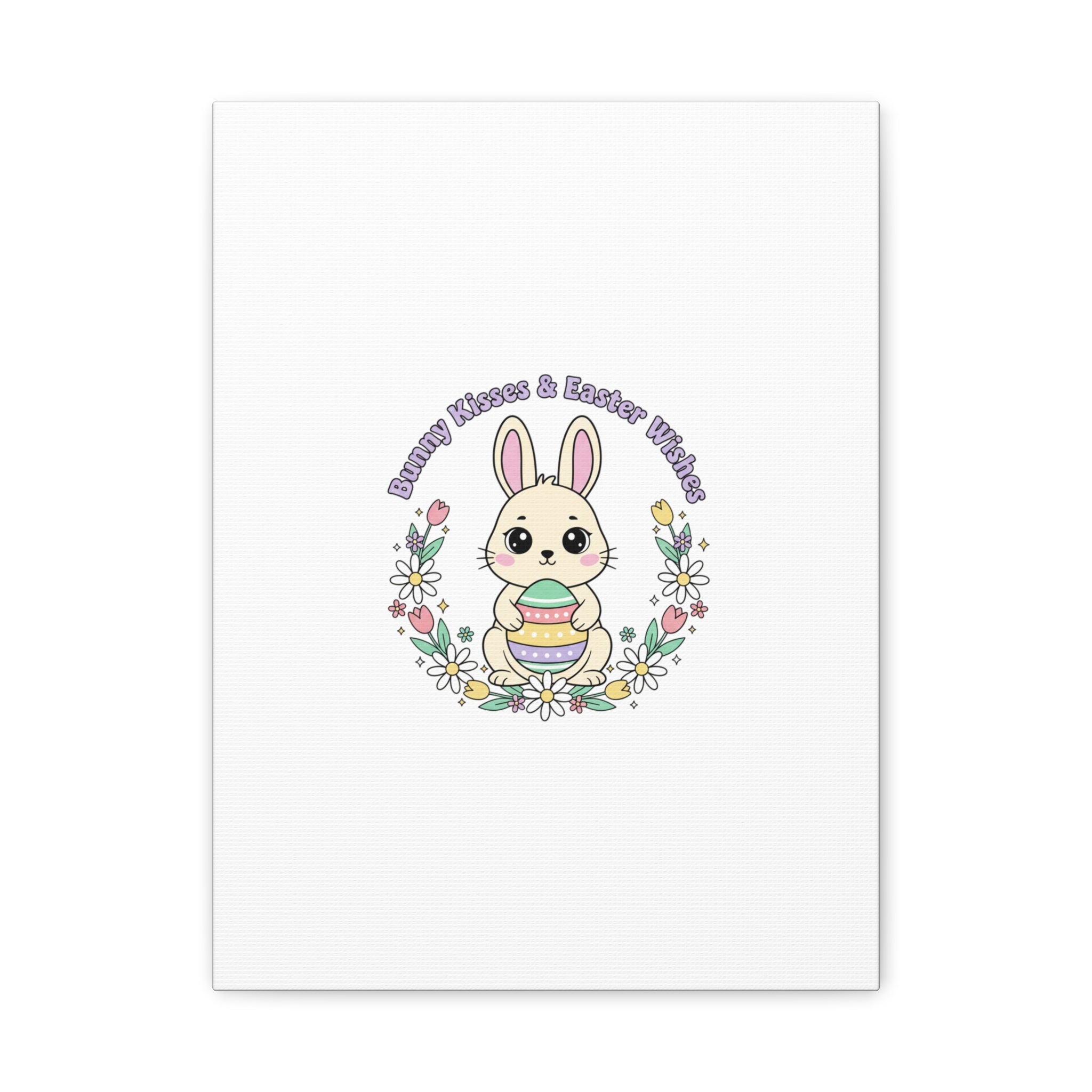 Bunny Kisses Easter Bunny Canvas | pastel spring, cottagecore